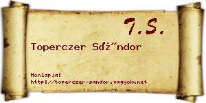 Toperczer Sándor névjegykártya