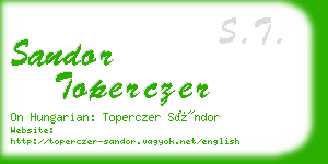 sandor toperczer business card